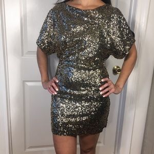 LuLus Glory Never Fades Gold Sequin Dress